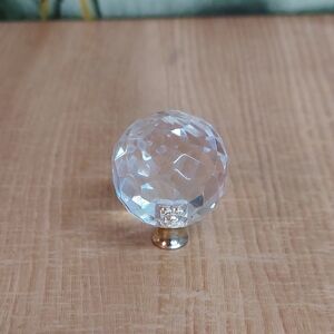 Crystal Clear Faceted Glass Knob